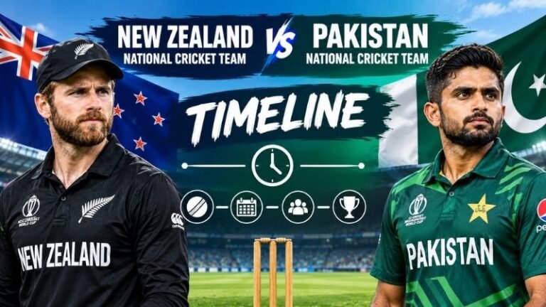 New Zealand National Cricket Team vs Pakistan National Cricket Team Timeline