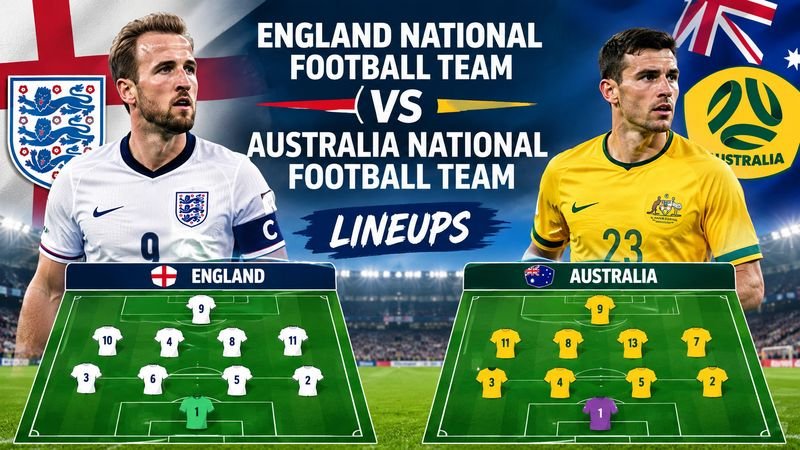 England National Football Team vs Australia National Football Team Lineups