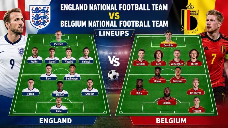 England National Football Team Vs Belgium National Football Team Lineups